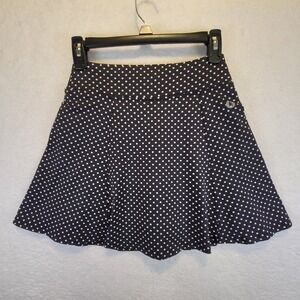 Dona Jo Black White Polka Dot Tennis Pickleball Golf Jo Jo Skirt/Skort Size 1